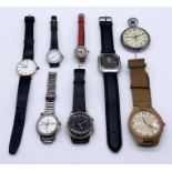 A collection of vintage watches including Seiko, Sekonda and Timex along with a William Younger &