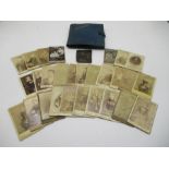 A collection of turn of the Century cabinet cards in leather "Correspondence" folder