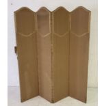 A vintage four panelled folding screen A/F
