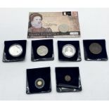 A small collection of coins etc including silver proofs and a 2008 22k 0.5g Royal Lion Coin Cook