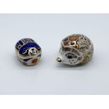 Two Royal Crown Derby paperweights - Bramble Hedgehog: Signature edition of 1500 for Govier's with