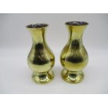 A pair of ecclesiastical brass vases - height approx. 22cm