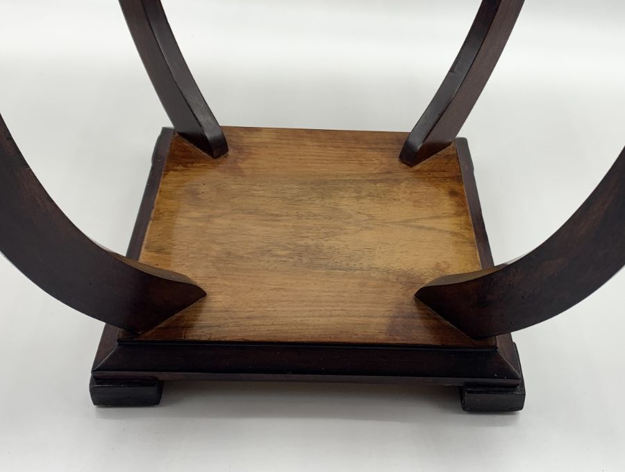 A French Art Deco walnut occasional table on bowed legs - Image 5 of 5
