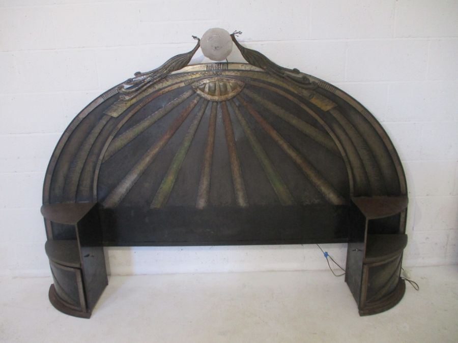 After Armand-Albert Rateau (1882–1938) A metal double bed in the form of peacocks. The headboard - Image 2 of 27
