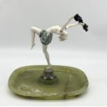 Ferdinand Preiss (1882-1943) 'Torch Dancer' An Art Deco Cold-Painted Bronze and Ivory Figure on