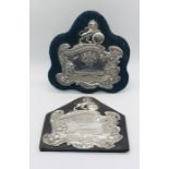 Two hallmarked silver plaques for "Toogood Championship Shield" , one dated 1909 the other blank