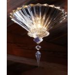 A set of three Baccarat Mille Nuits crystal ceiling lights and matching pair of wall sconces with