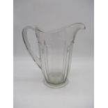 A large glass jug - overall height 28cm
