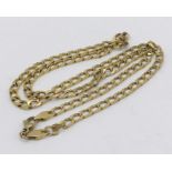 A 9ct gold Figaro chain, weight 15.3g