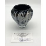 A handblown art glass vase by Pascal Guyot signed to the vase and with certificate of authenticity