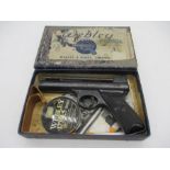 A Webley Mark 1 air pistol in original box, serial number 62832