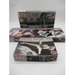 Four Star Wars Return of the Jedi model kits, three Airfix, one MPC. Includes A-Wing Fighter, B-wing