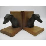A pair of vintage Art Deco style greyhound bookends