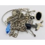 A collection of 925 silver jewellery etc.