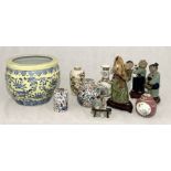 A collection of Oriental china including ginger jars, fishbowl etc