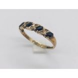 A 9ct gold sapphire and diamond ring