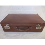 A vintage leather suitcase