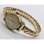 A ladies 9ct gold Tudor Royal (Rolex) wristwatch on expandable strap