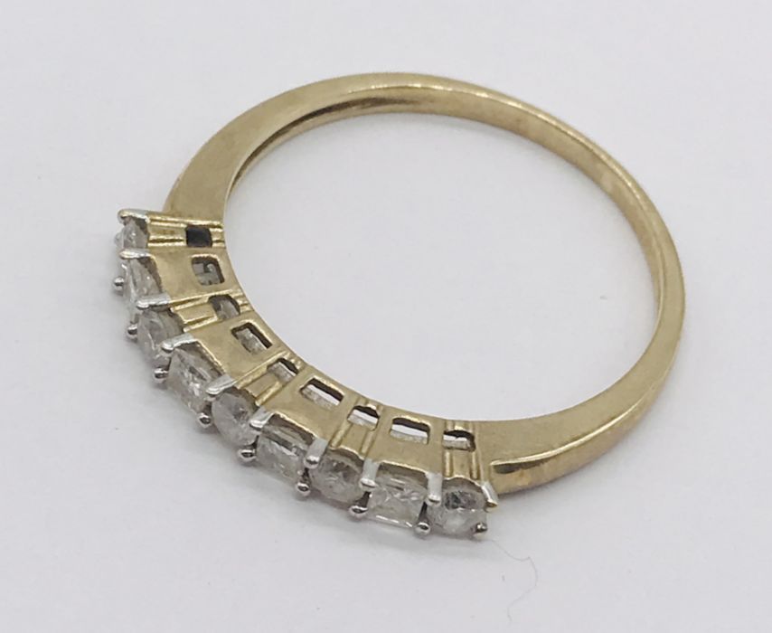 A 9ct gold half eternity ring set with diamonds - Image 2 of 2