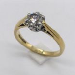 An 18ct gold diamond solitaire ring