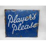 A Player's Please enamelled sign - Overall size 43cm x 36cm