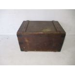 A wooden ships storage trunk, length 80cm.