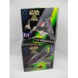 Two boxed Kenner Star Wars vehicles including an A-Wing Fighter with pivoting laser cannons,