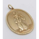 A 9ct gold St Christopher, weight 10g