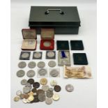 A collection of various coinage etc including 1889 Victorian double florin, festival of Britain