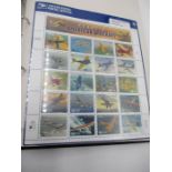 A large collection of stamps, many from the U.S.A. featuring historical and aviation themes. Also