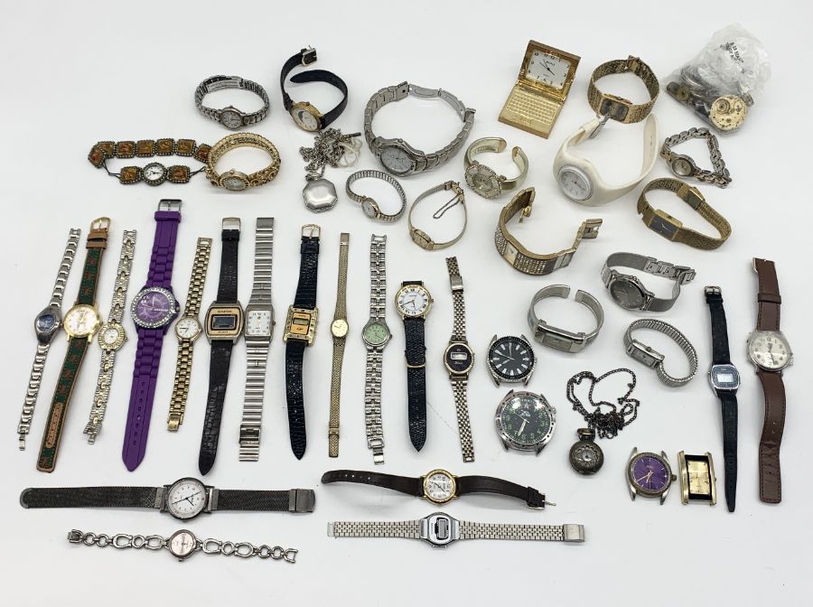 A collection of various watches etc.