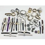 A collection of various watches etc.