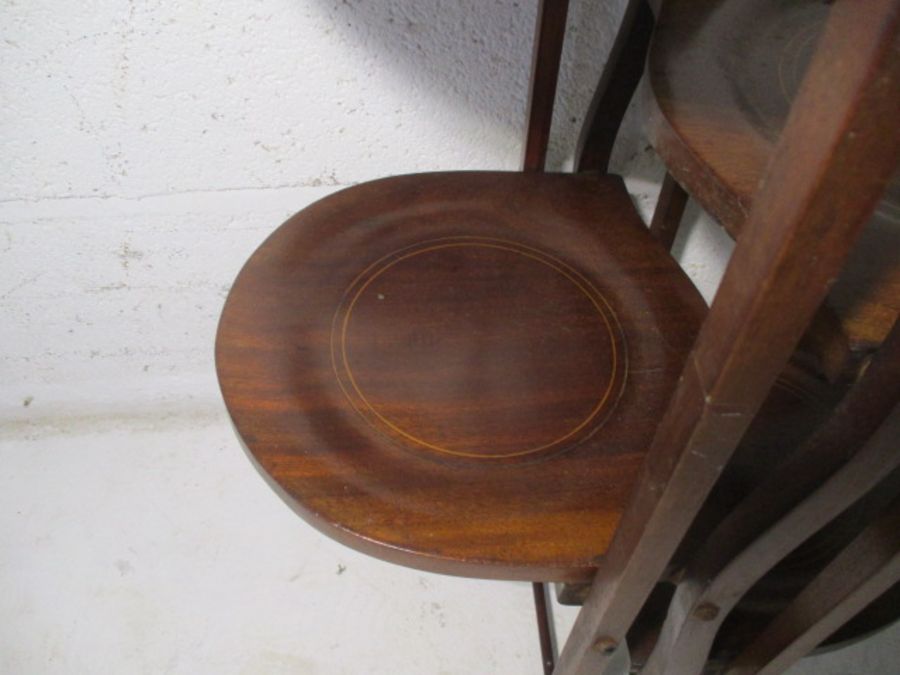 An Edwardian inlaid folding cake stand. - Image 8 of 10