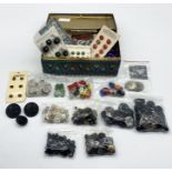 A collection of vintage buttons including a set of Liberty carded buttons