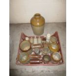 A quantity of stoneware pots, including a Devon Creedy Cider jug etc.