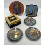 A collection of Egyptian themed plates by Kaiser, Limoges and Royal Worcester etc.