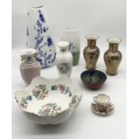 A collection of various china including pair of Oriental vases and a larger Chinese style vase,