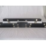 Five Snooker/Pool cues with cases including Pinpoint, a John Higgins signature cue, a Peradon and