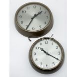 Two Post Office circular wall clocks marked GPO