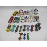 A collection of vintage die-cast sports/racing cars including Dinky Toys, Corgi, Burago etc - some