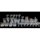 A collection of various cut glass including tumblers, wine glasses etc.