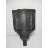 A large Victorian cast iron rainwater head. Height 64cm