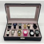A collection of twelve watches in display box