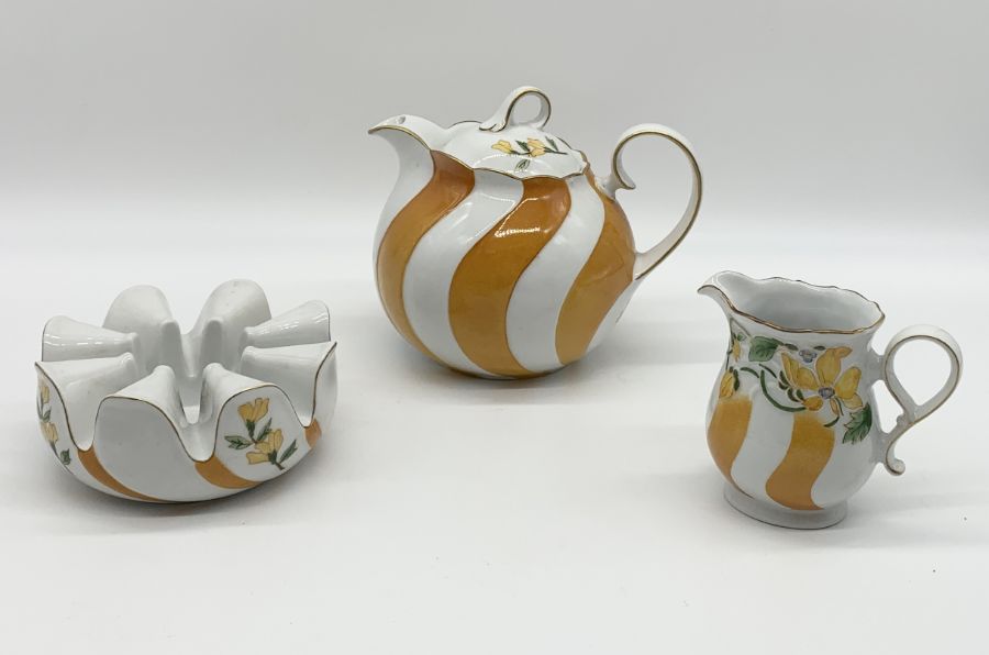 A Seltmann Weiden part tea set including teapot and ashtray, along with a similar cream jug - Image 2 of 4