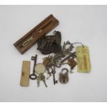 A quantity of antique keys.