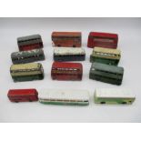 A collection of mainly vintage Dinky Toys play worn die-cast buses