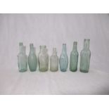 A small quantity of antique glass bottles, including Lea & Perrins Worcestershire Sauce.