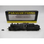 A boxed Graham Farish by Bachmann "N" gauge Ivatt Class 2-6-0 BR Lined Black Late Crest stream