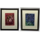 Two original Marc Chagall (1887-1985) lithographs "The Candlestick" and "The Lion and the Dove"