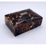 A small Georgian tortoiseshell dome topped box with SCM inlay